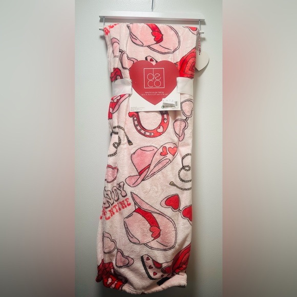 Other - Valentine’s Day Cowgirl Pink Western Throw Blanket